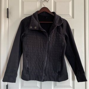 Lululemon Black Quilted Scuba Style Zip Jacket Size 8 Athleisure